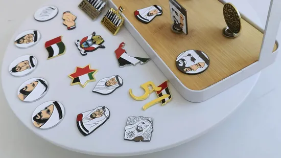 Custom Saudi Middle East Dubai Material Soft Enamel Craft Lapel Pin Magnetic Custom Magnet Enamel Pin